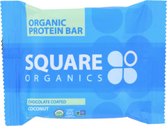 SQUARE ORGANICS: Bar Protein Chocolate Coated Coconut, 1.7 oz