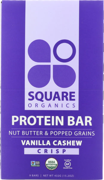 SQUARE ORGANICS: Bar Vanilla Cashew Crisp, 1.7 oz