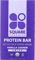 SQUARE ORGANICS: Bar Vanilla Cashew Crisp, 1.7 oz