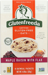 GLUTENFREEDA: Instant Oatmeal Maple Raisin with Flax, 11.05 oz