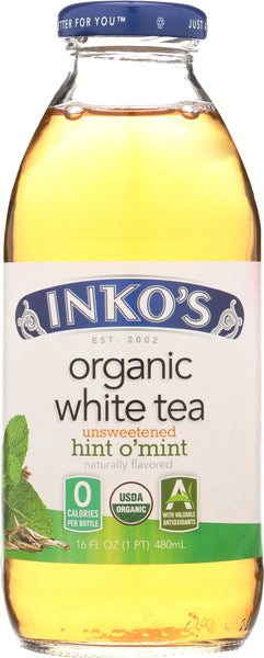 INKOS:  White Tea Organic Unsweetened Hint O'Mint, 16 oz