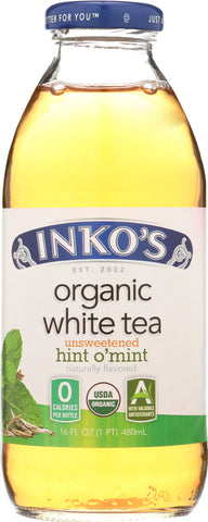 INKOS:  White Tea Organic Unsweetened Hint O'Mint, 16 oz