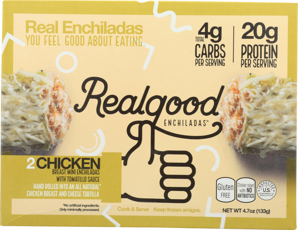 REAL GOOD FOODS: Entree Chicken Enchilada, 4.7 oz