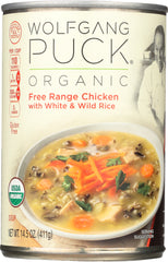 WOLFGANG PUCK: Organic Free Range Chicken with White and Wild Rice, 14.5 oz