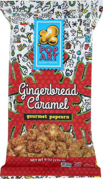 POP ART: Gingerbread Caramel Gourmet Popcorn, 6 oz