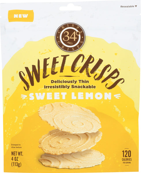 34 DEGREES: Sweet Lemon Crisps Bag, 4 oz