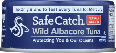 SAFECATCH: Wild Albacore Tuna No Salt, 5 oz