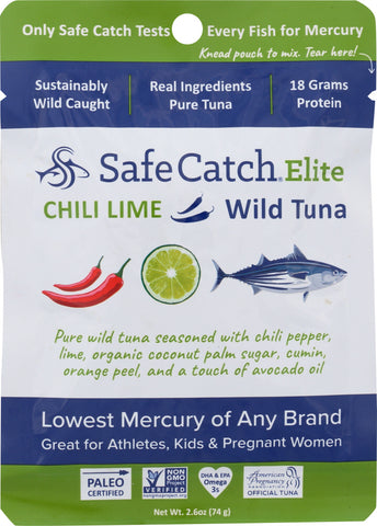 SAFECATCH: Elite Wild Tuna Pouch Chili Lime, 2.6 oz