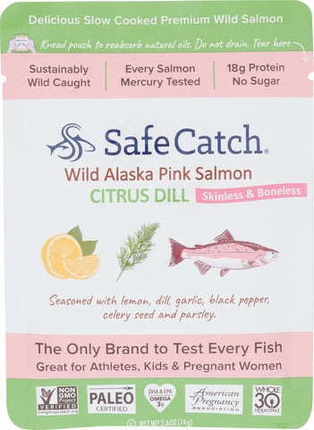 SAFECATCH: Wild Alaska Pink Salmon Citrus Dill, 2.6 oz