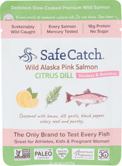 SAFECATCH: Wild Alaska Pink Salmon Citrus Dill, 2.6 oz