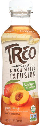 TREO: Organic Birch Water Infusion Peach Mango, 16 oz