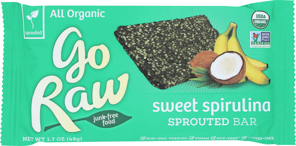 GO RAW:  Organic Sprouted Bar Sweet Spirulina, 1.7 oz