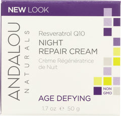 ANDALOU NATURALS: Resveratrol Q10 Night Repair Cream Age-Defying, 1.7 Oz