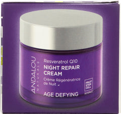 ANDALOU NATURALS: Resveratrol Q10 Night Repair Cream Age-Defying, 1.7 Oz