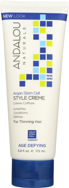ANDALOU NATURALS: Argan Stem Cell Style Cream Thinning Hair Treatment, 5.8 oz