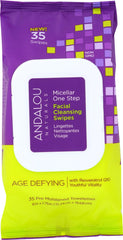 ANDALOU NATURALS: Micellar One Step Facial Cleansing Swipes Age Defying, 35 pc