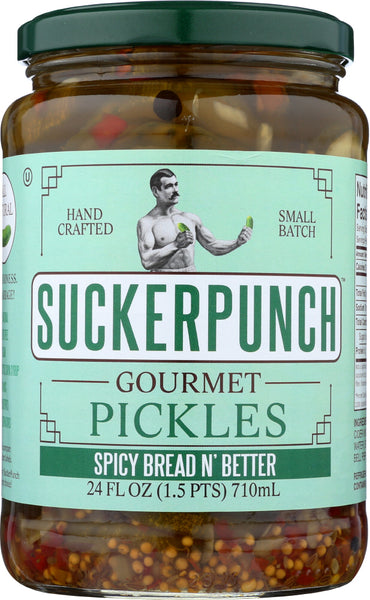 SUCKERPUNCH: Pickles Bread Better Spicy, 24 oz