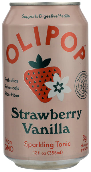 OLIPOP: Strawberry Vanilla Soda, 12 oz