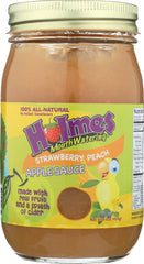 HOLMES MOUTHWATERING APPLESAUCE: Strawberry Peach Applesauce, 16 oz