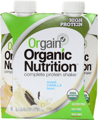 ORGAIN: Organic Nutritional Shake Sweet Vanilla Bean 4 count, 44 oz