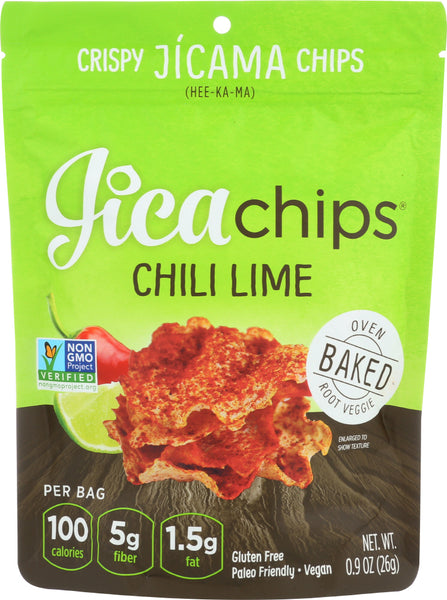 JICA CHIPS: Chili Lime Oven Baked Chips, 0.9 oz