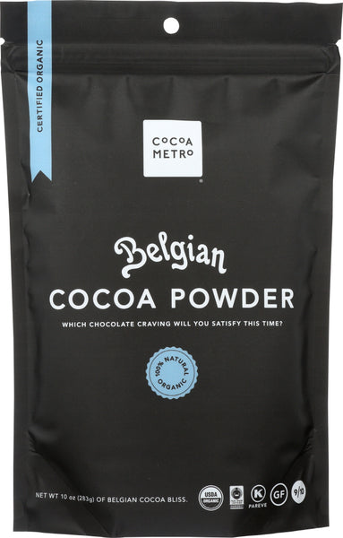 COCOA METRO: Powder Cocoa Belgian Organic, 10 oz