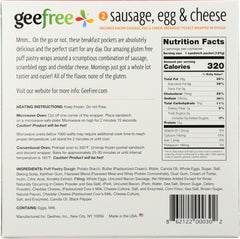 GEEFREE: Gluten Free Sausage Egg & Cheese Pockets, 9 oz