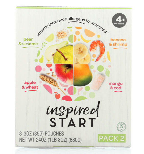 INSPIRED START BABY FOOD: Sesame Wheat Shrimp and Cod Pack2, 24 oz