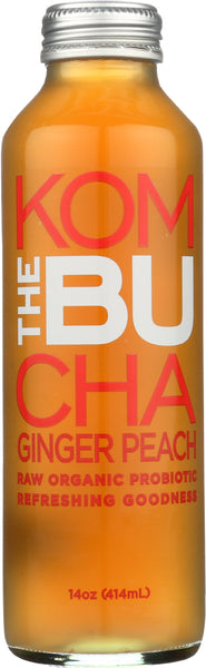 THE BU KOMBUCHA: Organic Ginger Peach Tea Kombucha, 14 oz