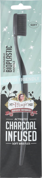 MY MAGIC MUD: Earth Friendly Toothbrush Activated Charcoal Infused Bioplastic, 1 ea