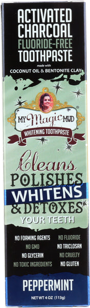 MY MAGIC MUD: Toothpaste Charcoal Peppermint, 4 oz