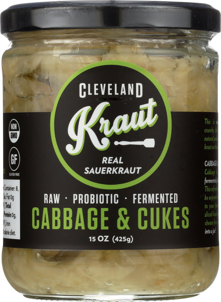 CLEVELAND KRAUT: Cabbage and Cukes Sauerkraut, 16 oz