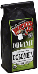 WICKED JOE COFFEE: Coffee Organic Whole Bean Valle de Cauca Colombia, 12 oz