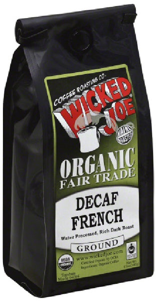 WICKED JOE COFFEE: Coffee Organic Ground Dark Roast French Decaf, 12 oz