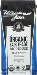 WICKED JOE COFFEE: Organic Ground Coffee Medium-Dark Roast Big House, 12 oz