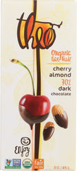 THEO CHOCOLATE: Organic 70% Dark Chocolate Bar Cherry and Almond, 3 oz