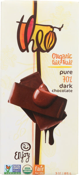 THEO CHOCOLATE: Chocolate Bar Dark 70%, 3 oz