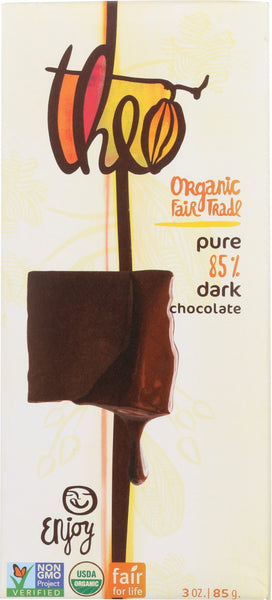 THEO CHOCOLATE: Organic Dark Chocolate 85% Cacao, 3 oz