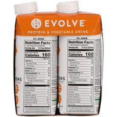 EVOLVE: Ready To Drink Protein & Greens Shake Carrot Lemon Ginger 4-11 fo, 44 fo