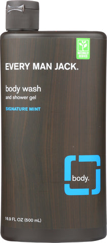 EVERY MAN JACK: Body Wash and Shower Gel Signature Mint, 16.9 oz