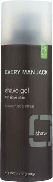 EVERY MAN JACK: Sensitive Skin Shave Gel Fragrance Free, 7 oz