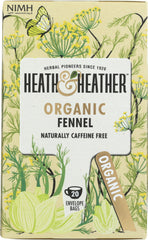 HEATH AND HEATHER: Organic Fennel Tea, 20 ea