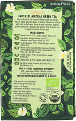 HEATH AND HEATHER: Organic Imperial Matcha Green Tea, 20 ea