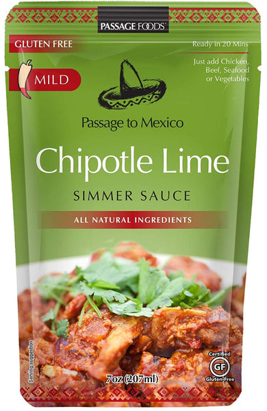 PASSAGE FOODS: Chipotle Lime Simmer Sauce, 7 oz