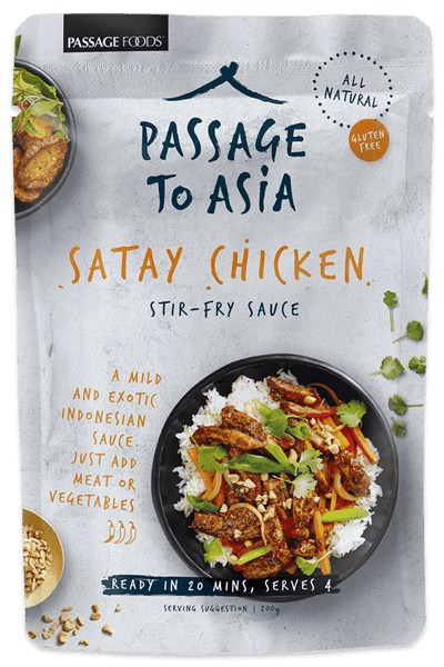 PASSAGE FOODS: Satay Chicken Stir-Fry Sauce, 7 oz