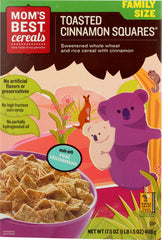 MOMS BEST: Toasted Cinnamon Squares Cereal, 17.5 oz