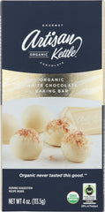 ARTISAN KETTLE: White Chocolate Baking Bar Organic, 4 oz