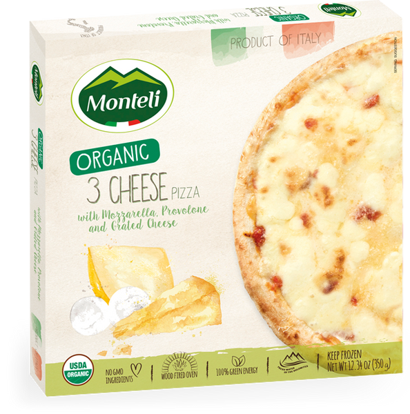 MONTELI PIZZA: Pizza 3 Cheese, 12.34 oz