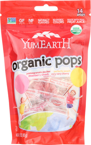 YUMMY EARTH: Organic Lollipops Gluten Free Fruit Flavors 14 pc, 3 oz