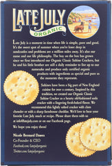 LATE JULY: Organic Classic Saltine Crackers, 6 oz